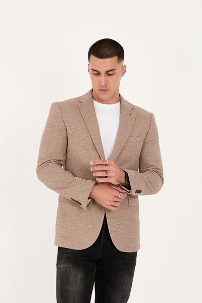 LEBS Lycra Knitted Fabric Slim Fit Men's Jacket