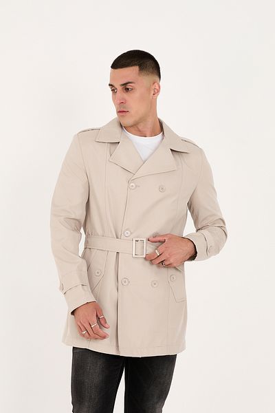 LEBS Belted Men's Seasonal Trench Coat