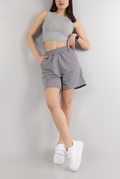 Aslında Look Pantaloni scurți din două fire cu buzunare și talie elastică