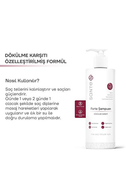 SantePlus Yoğun Saç Dökülmesi Karşıtı Biotin & Keratin 4v Forte Şampuan 250 ml