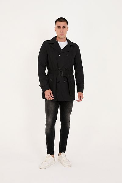 LEBS Belted Men's Seasonal Trench Coat