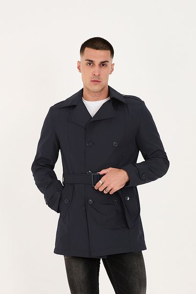 LEBS Belted Men's Seasonal Trench Coat