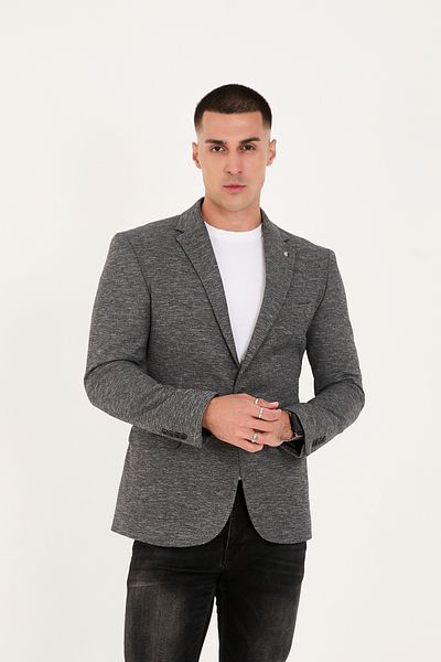 LEBS Lycra Knitted Fabric Slim Fit Men's Jacket