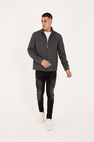 LEBS Men's Stand Collar Summer Coat