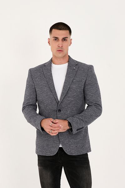 LEBS Lycra Knitted Fabric Slim Fit Men's Jacket