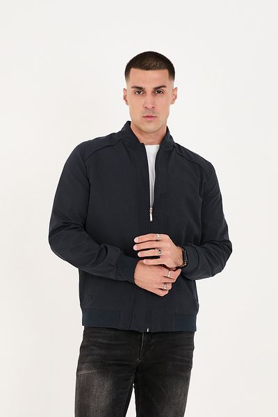 LEBS Men's Summer Coat with Zippered Bottom and Ribbed Bottom