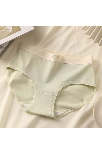 BUSYET Mlınao Series Green - Purple 2 Pieces Cotton Panties Alphabet Pattern Comfortable Underwear with Elastic Waist