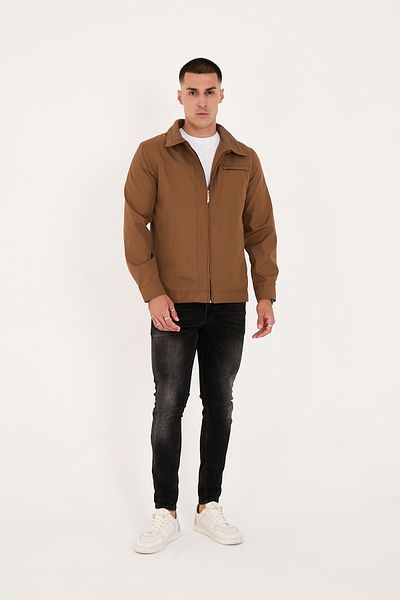 LEBS Men's Collar Ribbed Summer Coat