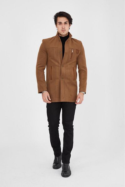 LEBS Ezel Stand Collar Men's Cashmere Coat