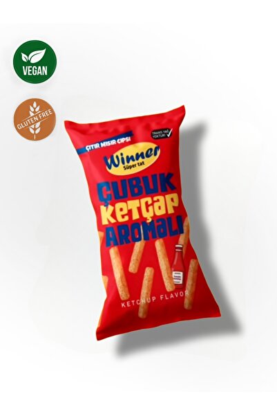 WINNER Vegan Ve Glutensiz İçerik Ketçap Aromalı Mısır Cips 75gr