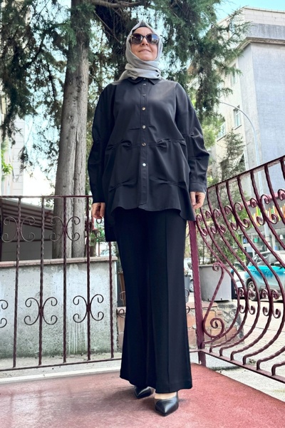 Ghisa تونيك قميص أسود - موديل 5KGSTNK4703