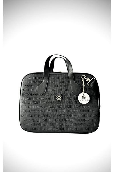 Solmari Faux Leather Tablet, Laptop and Briefcase Black 14 Inch
