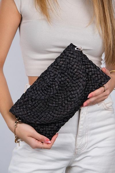 FASHION COCKTAIL Дамска чанта за лятна почивка - подплатена, вносна машинно плетена ракита с верижка и презрамка