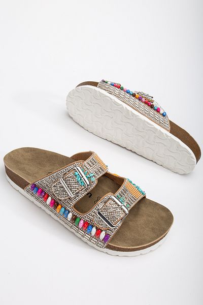 Polomia Comfort Ορθοπεδικές παντόφλες Eva Sole Comfort Stone Diamond Embroidered Agnes Ball Daily