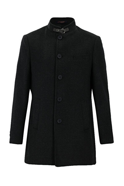 Abdullah Kiğılı Stand Collar Cashmere Coat