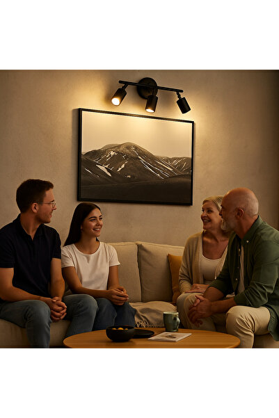 Tel Lighting 3'lü Spot GU10 Ampül Dahil Siyah Aplik