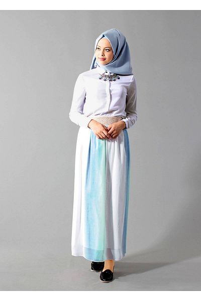 TRENDTESETTÜR Γυναικεία Πράσινη T 5183 Lafaba Degradeli Chiffon Φούστα