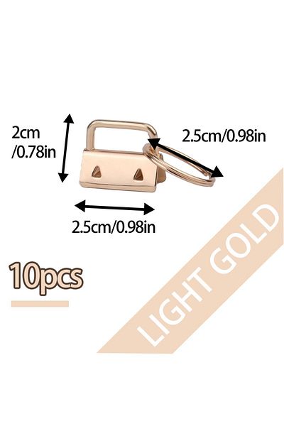 Choice 25mm Light Gold Lmdz 10pcs/set 25mm Cotton Tail Clip Key Fob Hardware With Rings For Bag Wristlets W