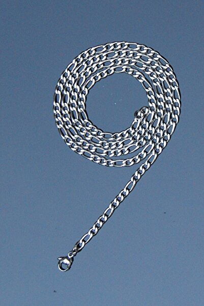 Rua Jewelry قلادة فيجارو موديل سلسلة ستانلس ستيل لون فضي - 65 سم - 4 ملم ضمان...