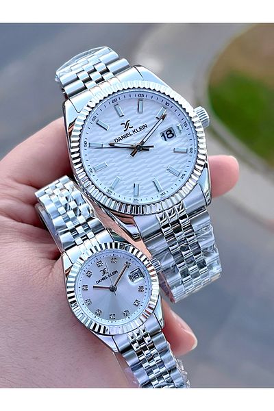 Daniel Klein Steel Cord Couple Special 3 Atm Water Resistant Couple Watch Cf.Dk.10010.1