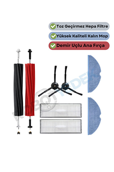 robotyedek Roborock S8 Pro Ultra - Σετ φίλτρου Hepa και ανταλλακτικής βούρτσας σφουγγαρίστρας 8 τεμαχίων