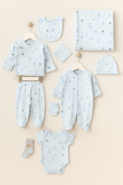 Bebitof Cute Animal Patterned 10-Piece Newborn Hospital Release