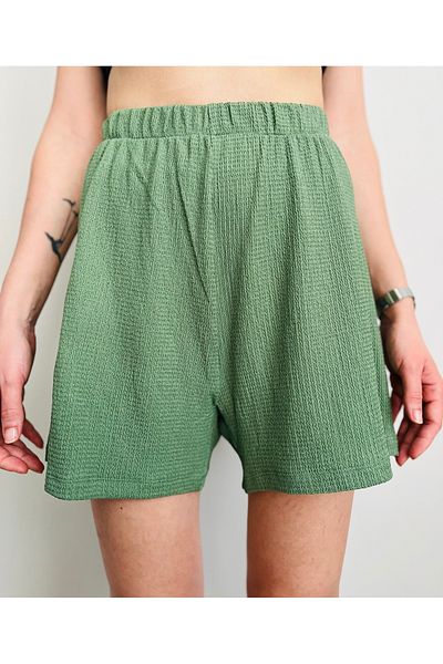 VOL High Waist, Wide Cut, Stretch Fabric Summer Shorts
