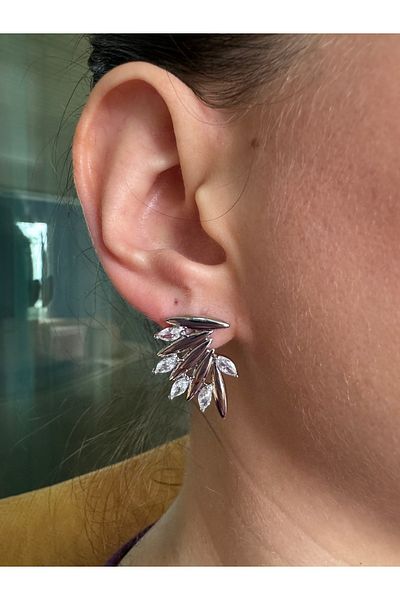 MODA Modern Formed Stone Women's Steel Earrings – Minimal Model of 2