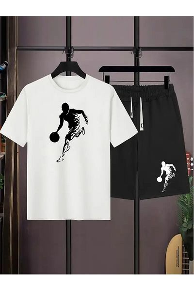 HOFFNUNG Full Shorts Fire Basketball Design Oversize