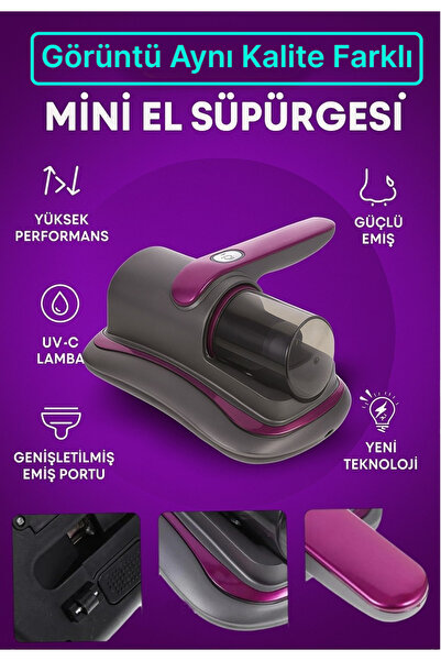 Kılıforyum Tüy Temizleme El Süpürgesi Kablosuz Mini Şarjlı Çarşaf Koltuk Kedi...