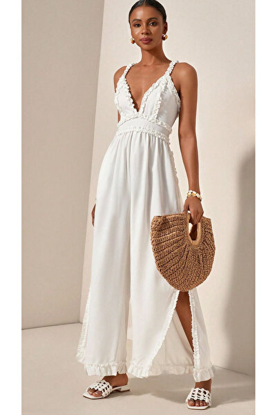 WOMANBAG El Yapımı Plaj Çantası Hasır Renk(48X30CM) Astarlı Fermuarlı