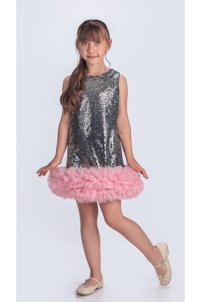 Mnk Baby&Kids Sequin Sequin İfestos Tutu Children's Special Occasion Dress Ev...