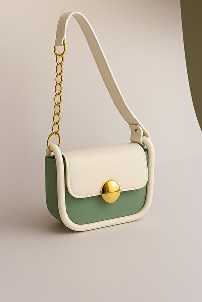 ROYAL LADYS Geantă de umăr mini pentru femei, cu lanț auriu, cu detaliu de cu...