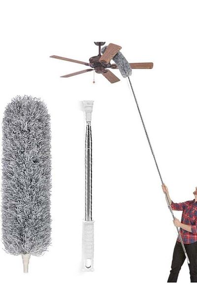 F.A.M.S Extra Long Microfiber Duster, Pole Extendable, 30 To 96 Inches, Bendable, Washable