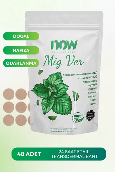 Now International شريط ميغ العلاجي البارد عبر الجلد للصداع - تخفيف سريع وفعال، 48 قطعة