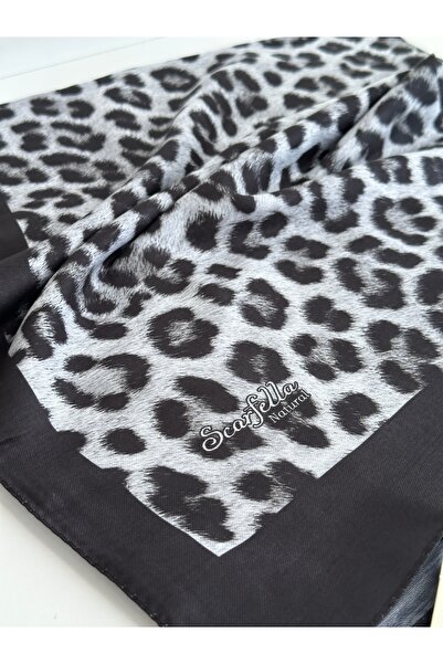 scarfella Leopar desenli Natural Şal