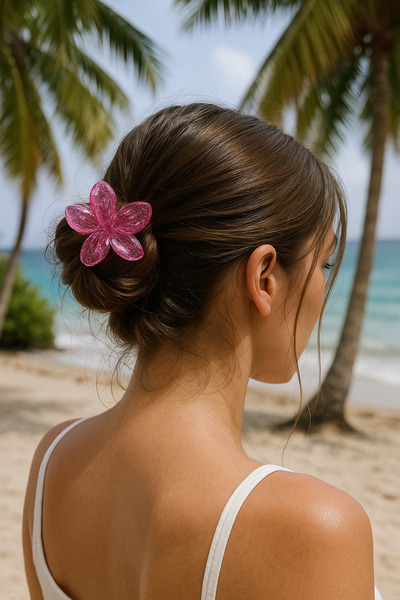 cityvision 6 kusů třpytivých sponek do vlasů Lotus 6 různých barev - 6 cm střední velikost - lehké a odolné