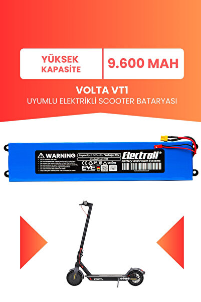 ELECTROLL Volta Vt1 Batarya (YÜKSEK KAPSİTE) 36v 9.600 Mah Elektrikli Scooter...