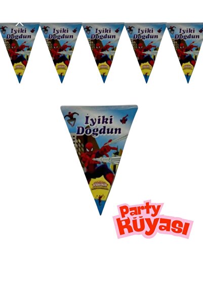 partyrüyası Spider-Man Themed 16-Person Streamer Birthday Set Mod8
