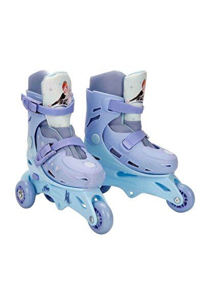 TOYFEST Frozen Themed Single and Double Row 3 Wheel Skates - (Adjustable for Number 29 - 32)