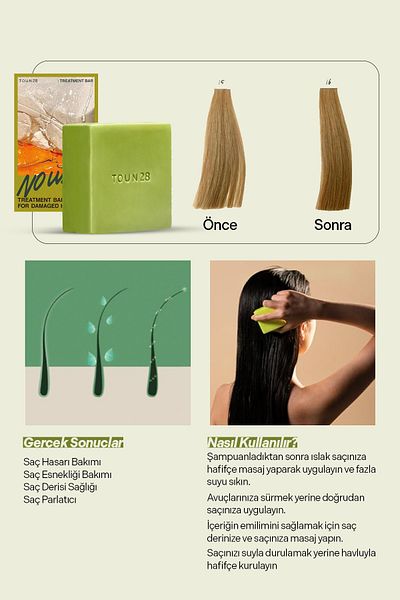 Toun28 Hair Care Bar Organic, Vegan Formula Repairing Care for Damaged Hair