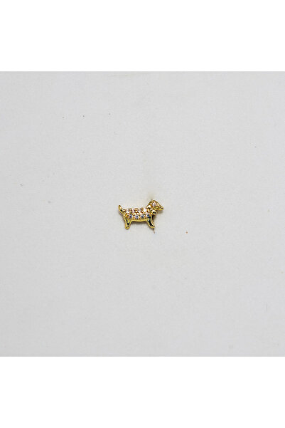 Piercing by Sever Köpek Çelik Piercing… Altın/Gold Renkli ve Şeffaf Taşlı (TRAGUS HELIX CONCH FLAT)
