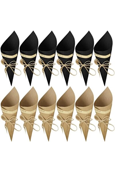 HDF PAZARLAMA 50 ADET 15*15 SİYAH KONİ KAĞIDI - İP