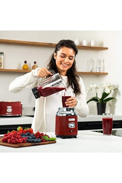 Westinghouse Retro Food Blender - 600 Watt Liquidiser Blender for Kitchen - Smoothie Maker with 1.5