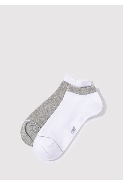 Mavi 2er-Pack weiß-graue Booties-Socken 090273-20844