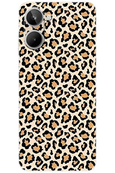 realme 10 4G (RMX3630) Uyumlu Kılıf Desen Baskılı Silikon Leopar Desen STK:74...
