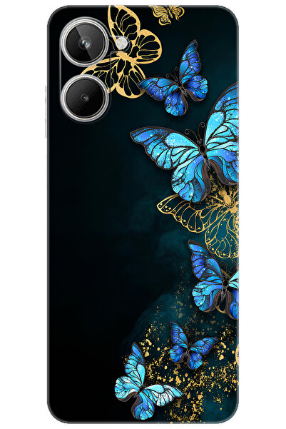 realme 10 4G (RMX3630) Uyumlu Kılıf Desen Baskılı Silikon Kelebekler STK:721 ...