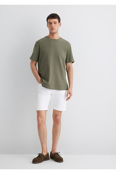 Mavi Brian White Comfort Jean Shorts 0418423856