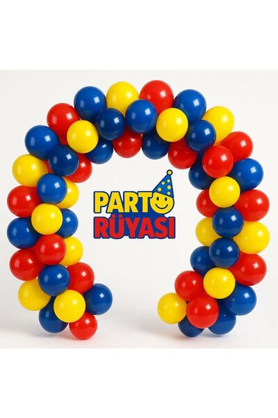 partyrüyası Paw Patrol 40 Pieces Red Navy Blue Yellow Balloon Chain Set Birthday Balloon Concept Decoration Set