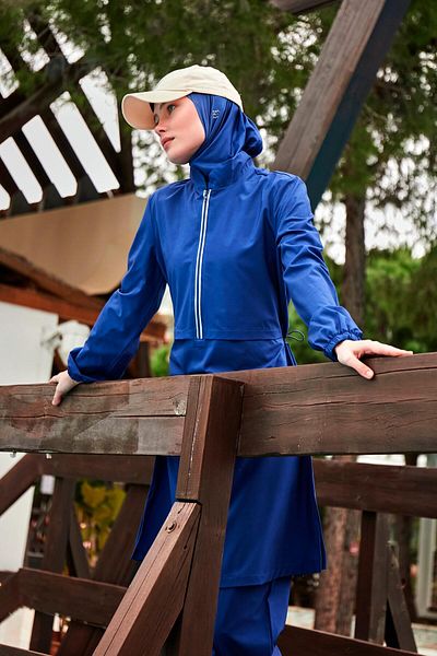 Marina Indigo Hijab Swimsuit - Parachute Fabric, Full Covered M2435